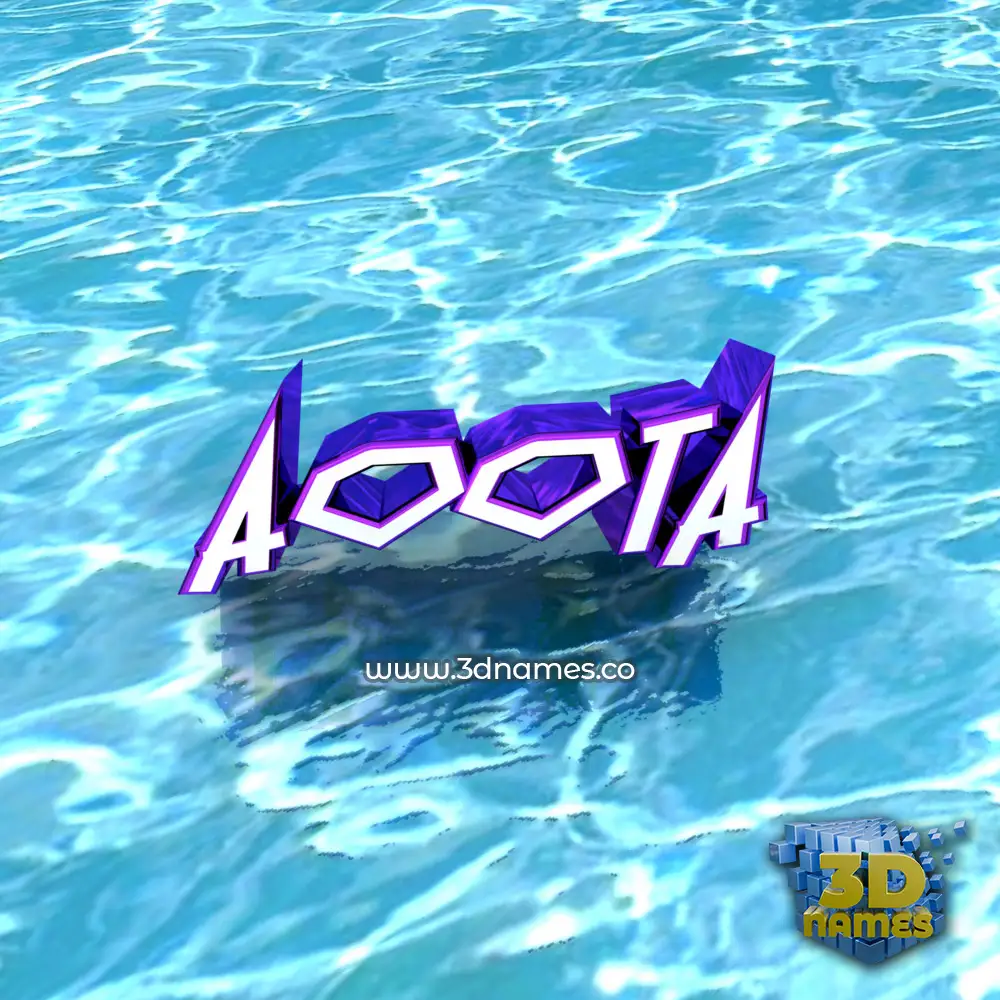aoota in Water style - 3D name wallpaper