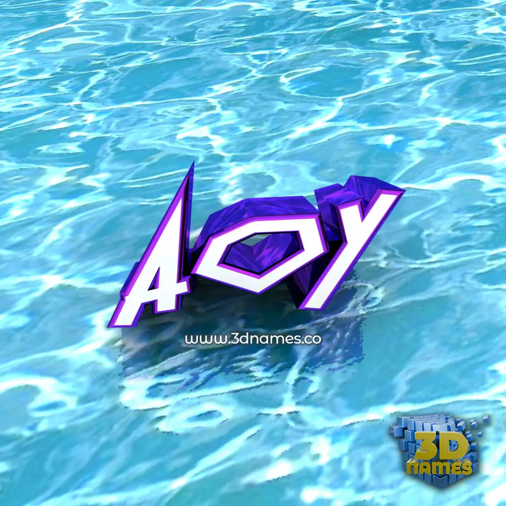 aoy in Water style - 3D name wallpaper