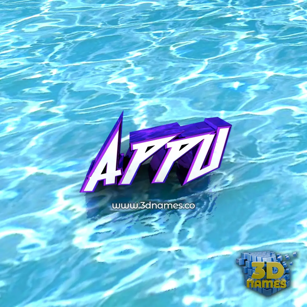 appu in Water style - 3D name wallpaper