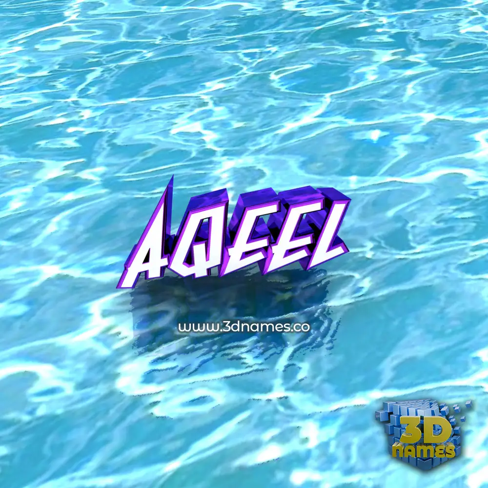 aqeel in Water style - 3D name wallpaper