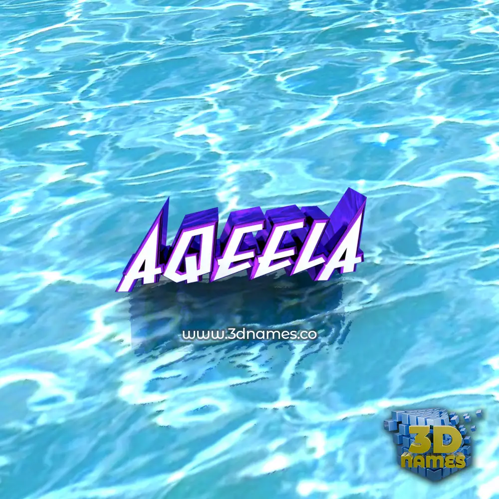 aqeela in Water style - 3D name wallpaper