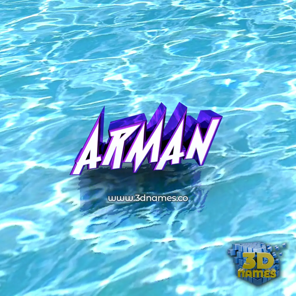arman in Water style - 3D name wallpaper
