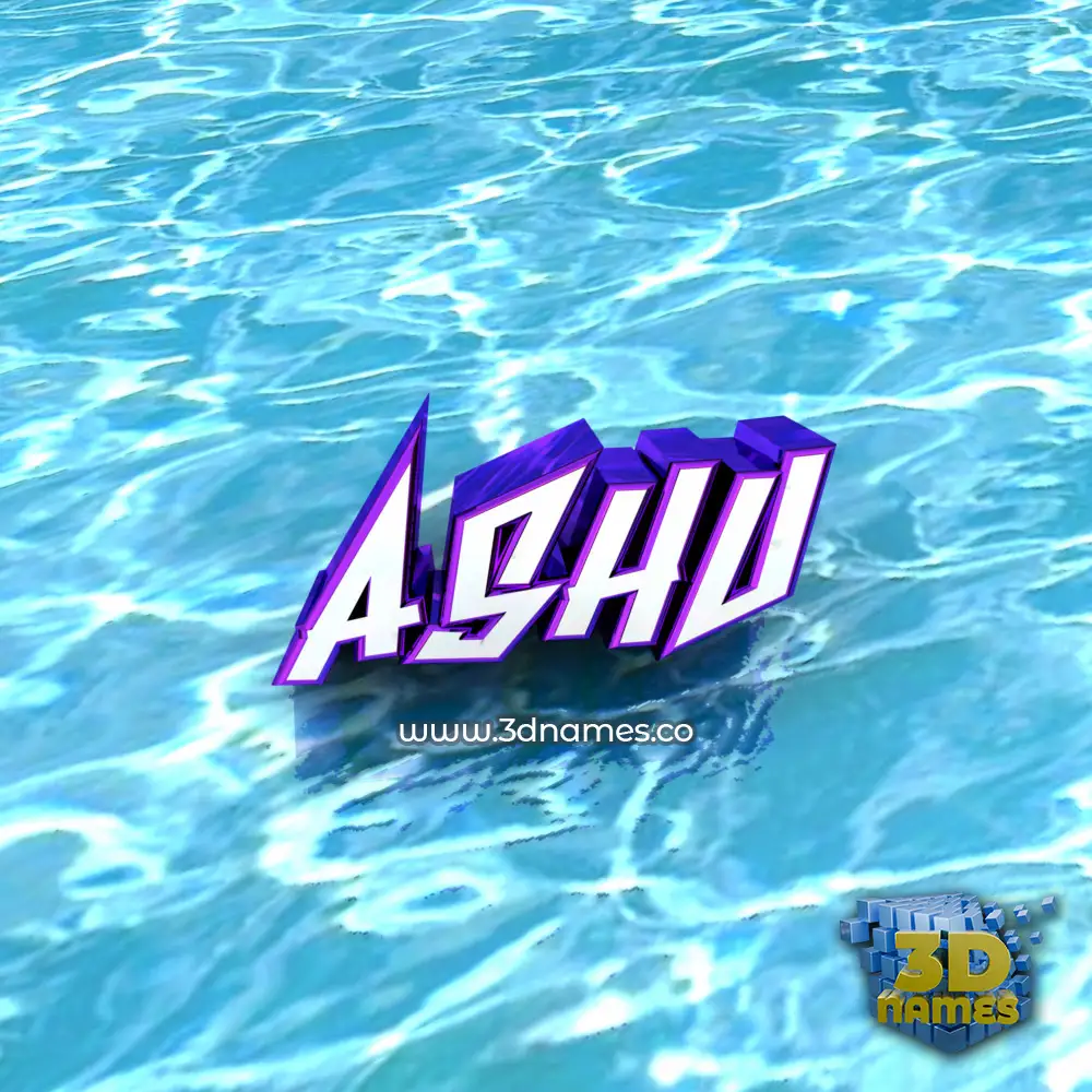 ashu in Water style - 3D name wallpaper