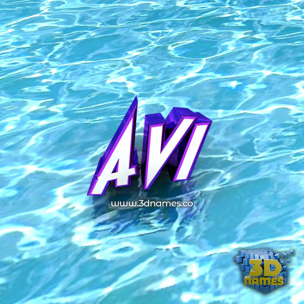 avi in Water style - 3D name wallpaper