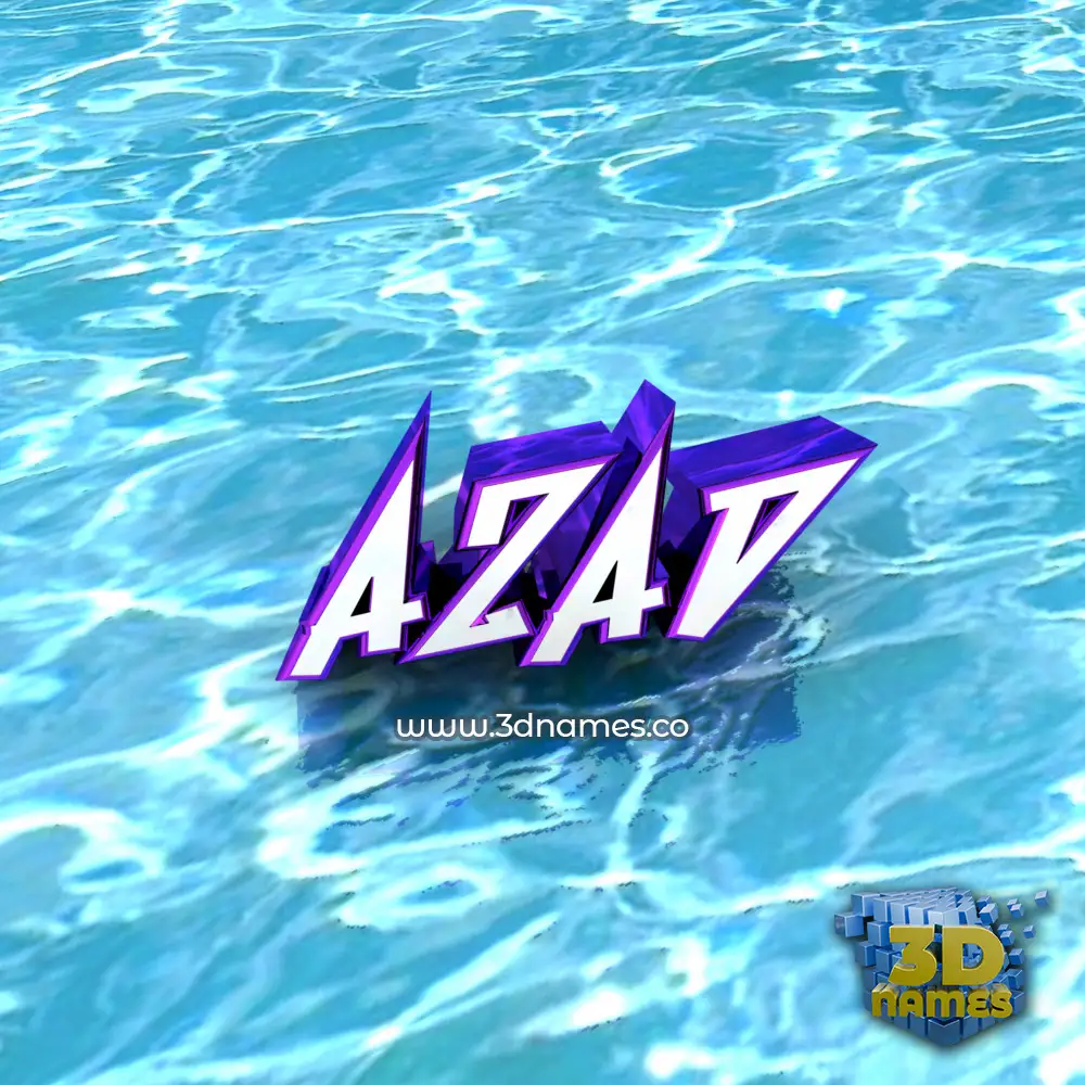 azad in Water style - 3D name wallpaper