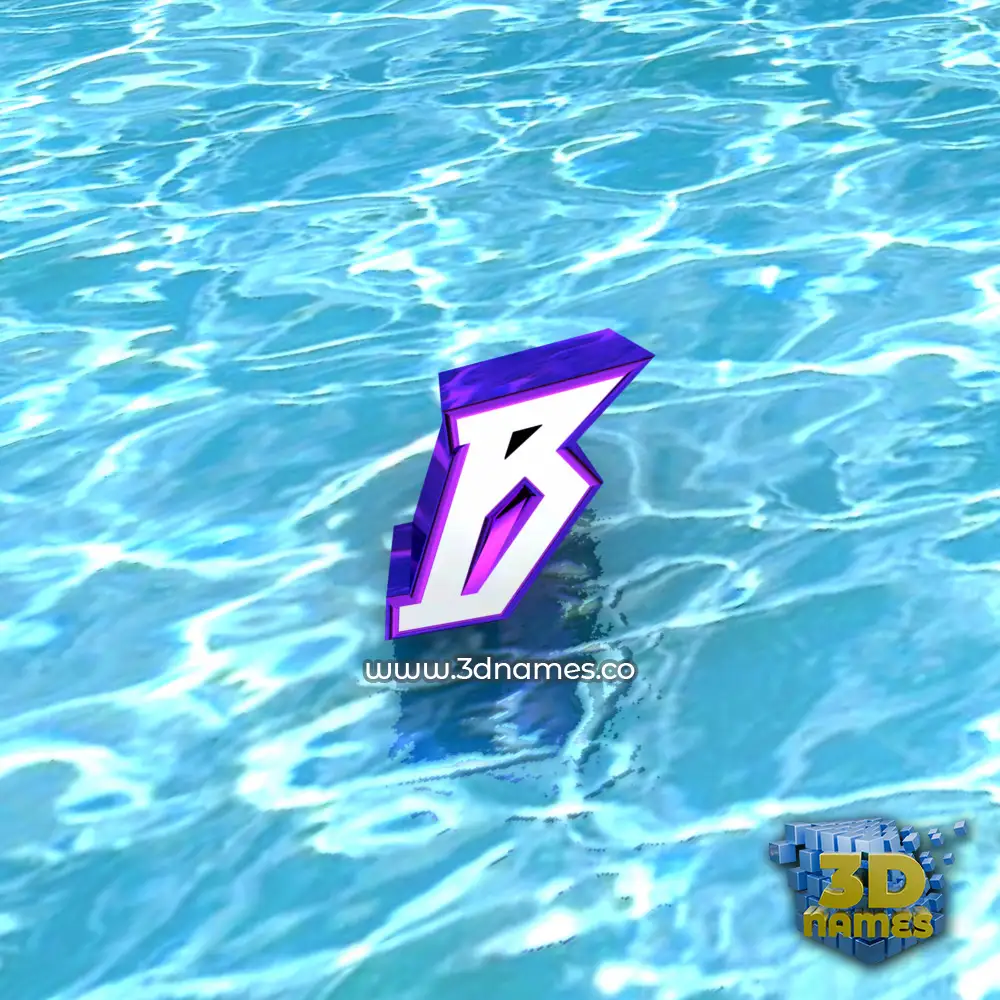 b in Water style - 3D name wallpaper