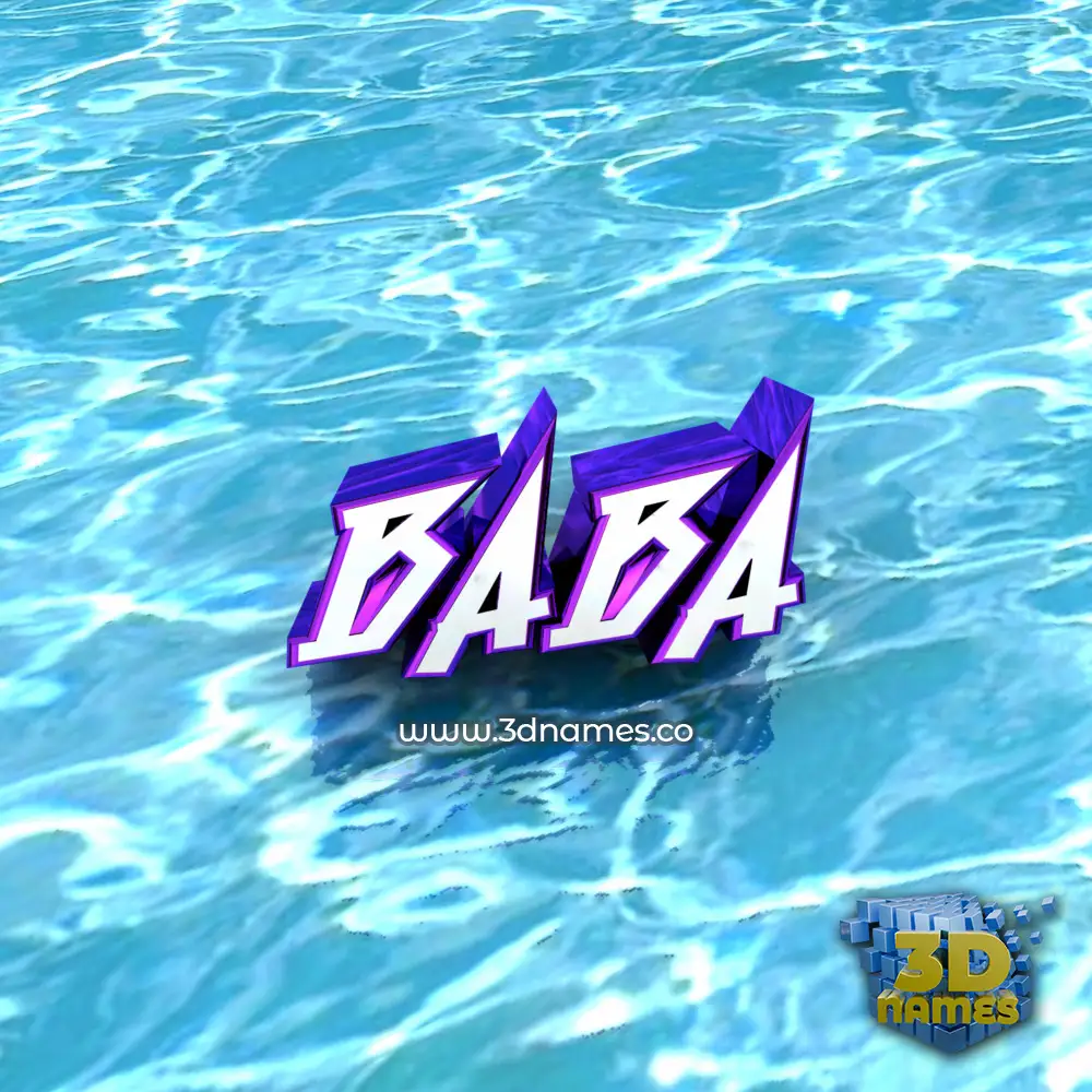 baba in Water style - 3D name wallpaper