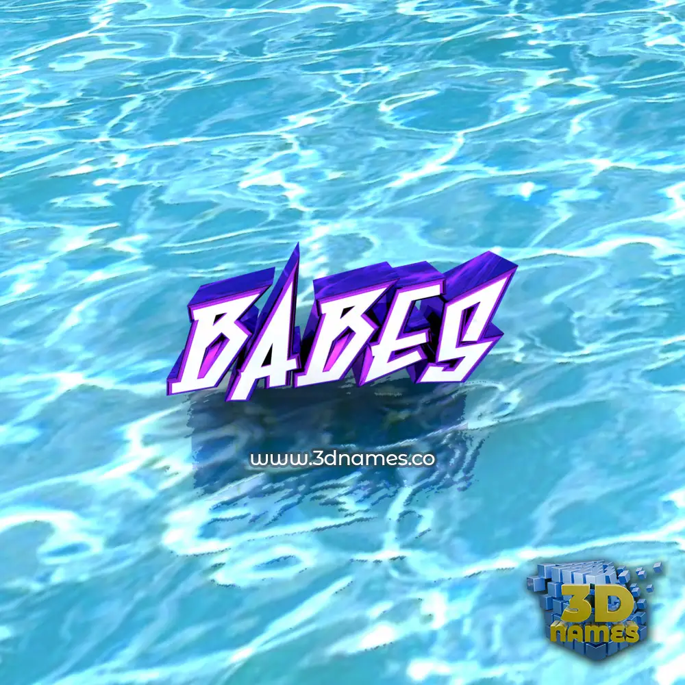 babes in Water style - 3D name wallpaper