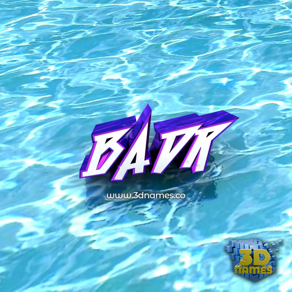 badr in Water style - 3D name wallpaper