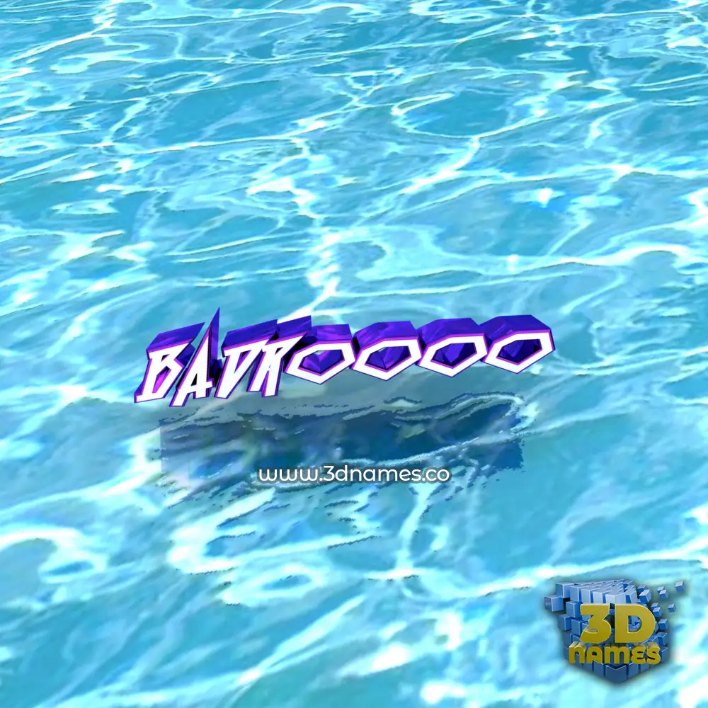 badroooo in Water style - 3D name wallpaper