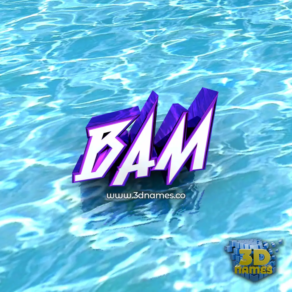 bam in Water style - 3D name wallpaper