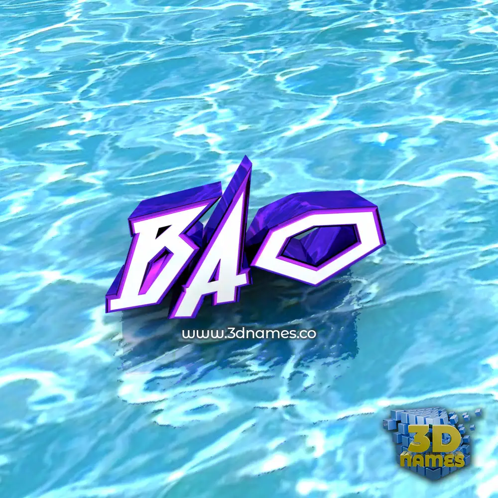 bao in Water style - 3D name wallpaper