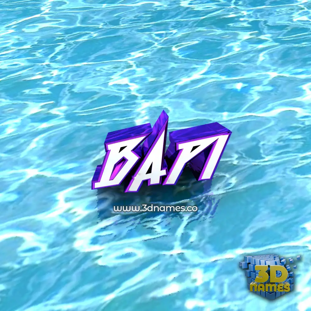 bapi in Water style - 3D name wallpaper