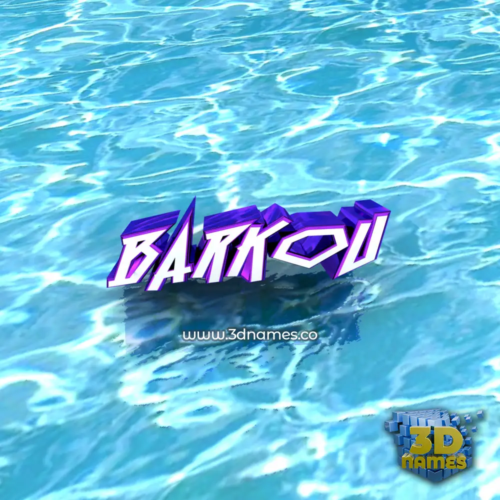 barkou in Water style - 3D name wallpaper