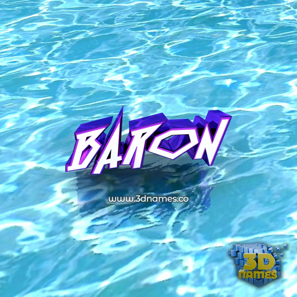 baron in Water style - 3D name wallpaper