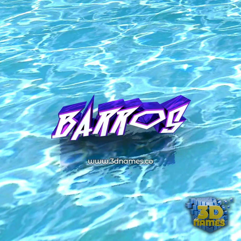 barros in Water style - 3D name wallpaper