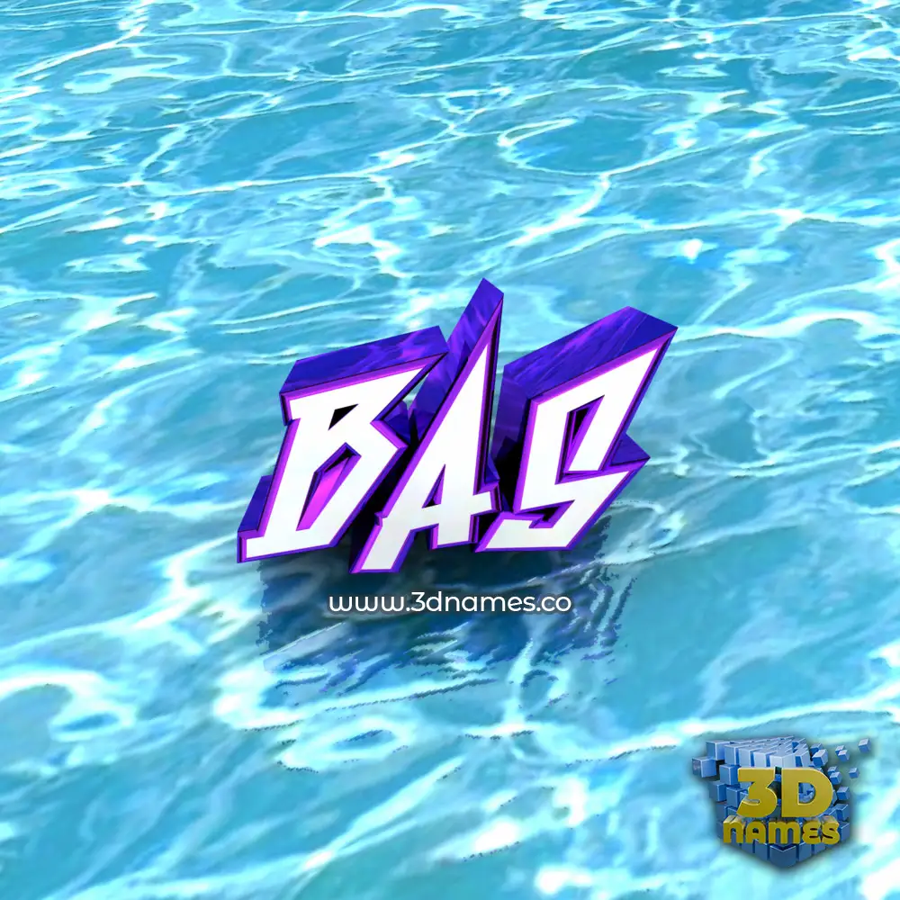 bas in Water style - 3D name wallpaper