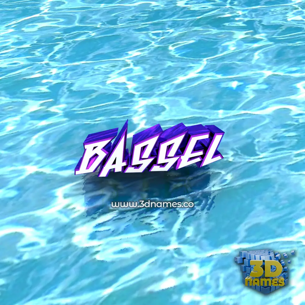 bassel in Water style - 3D name wallpaper