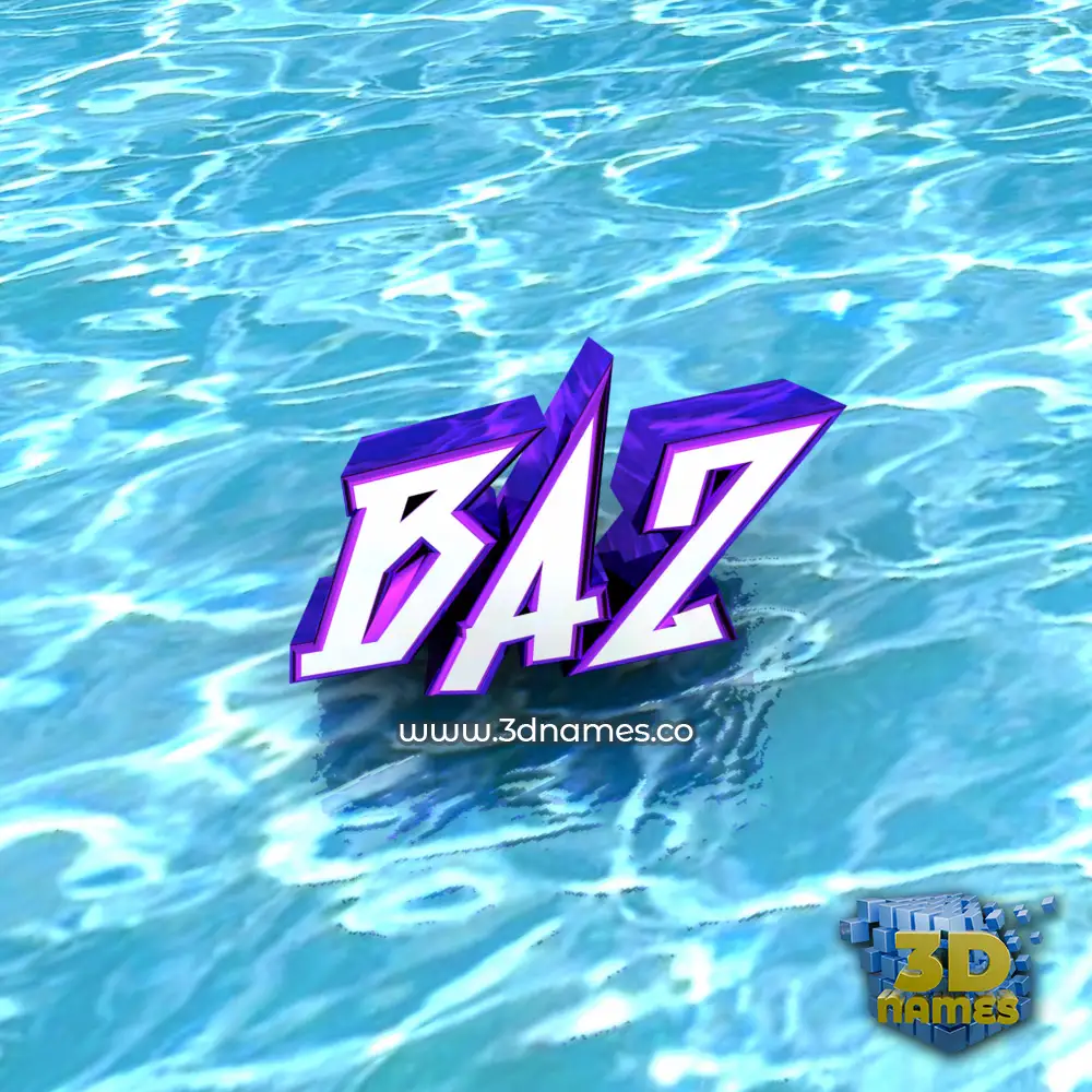baz in Water style - 3D name wallpaper