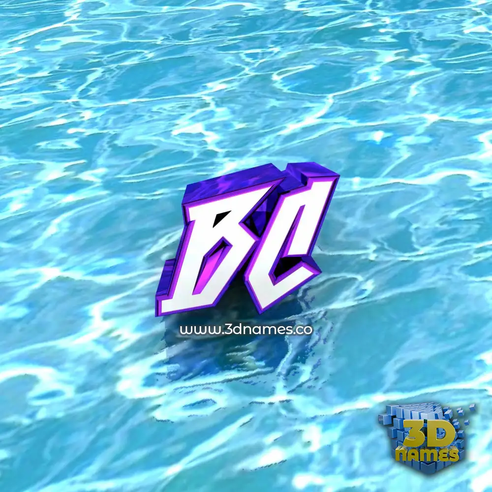 bc in Water style - 3D name wallpaper