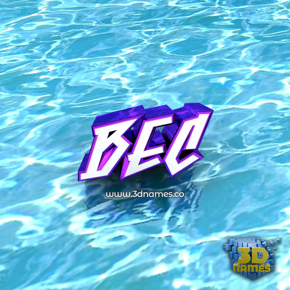 bec in Water style - 3D name wallpaper