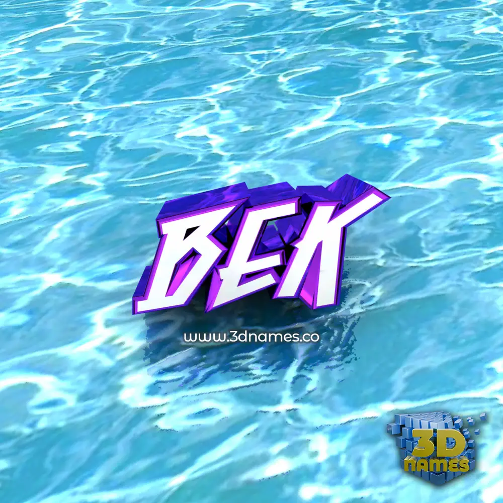 bek in Water style - 3D name wallpaper