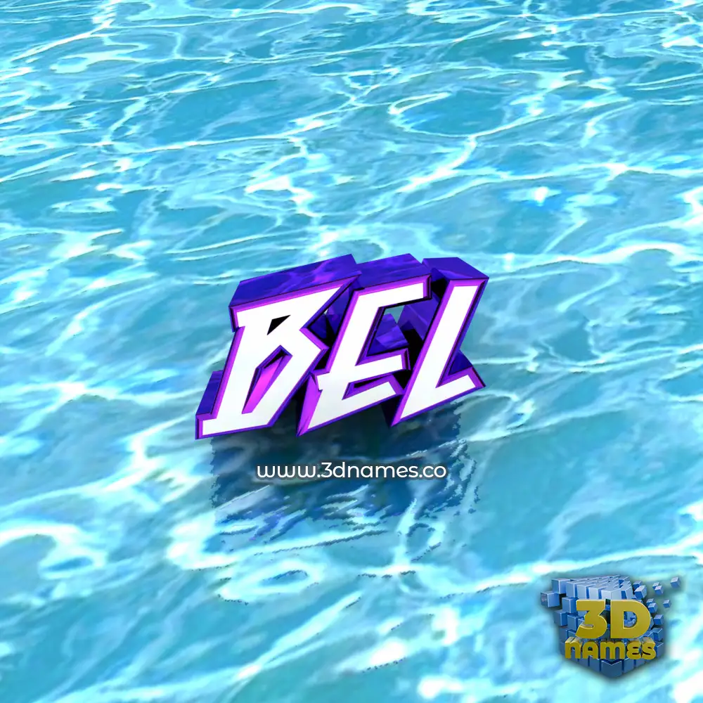 bel in Water style - 3D name wallpaper