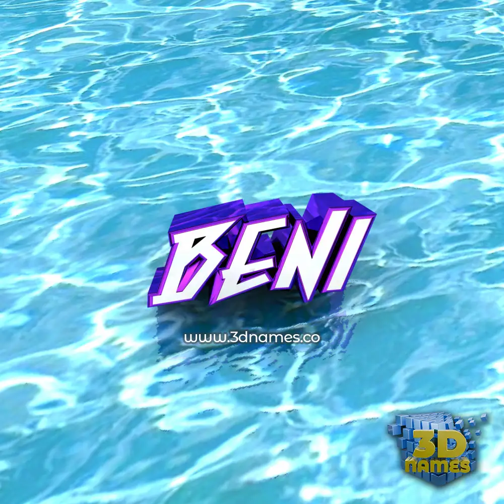 beni in Water style - 3D name wallpaper
