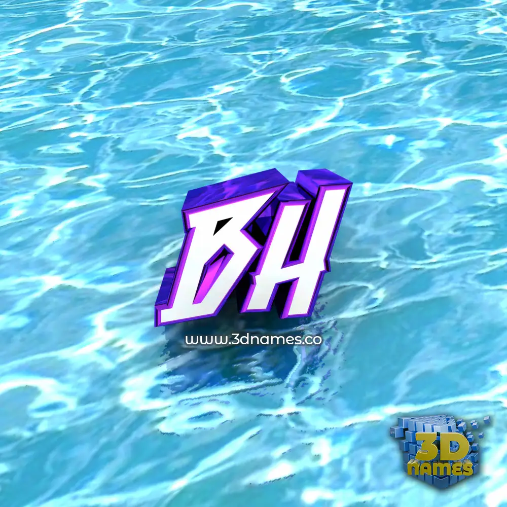 bh in Water style - 3D name wallpaper