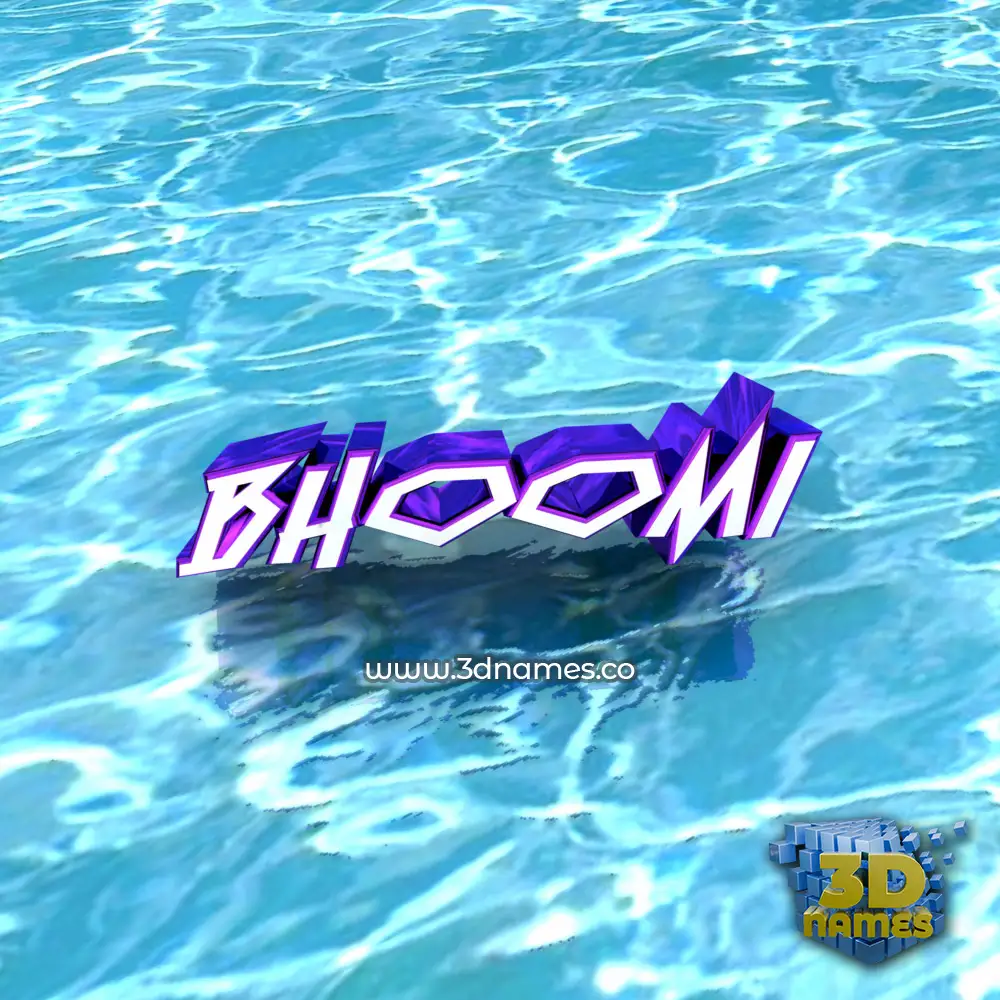 bhoomi in Water style - 3D name wallpaper