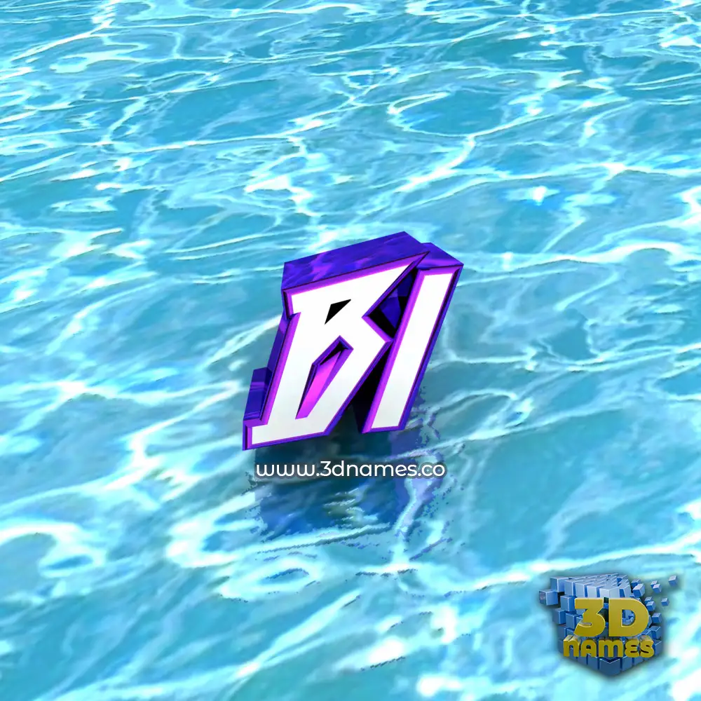 bi in Water style - 3D name wallpaper