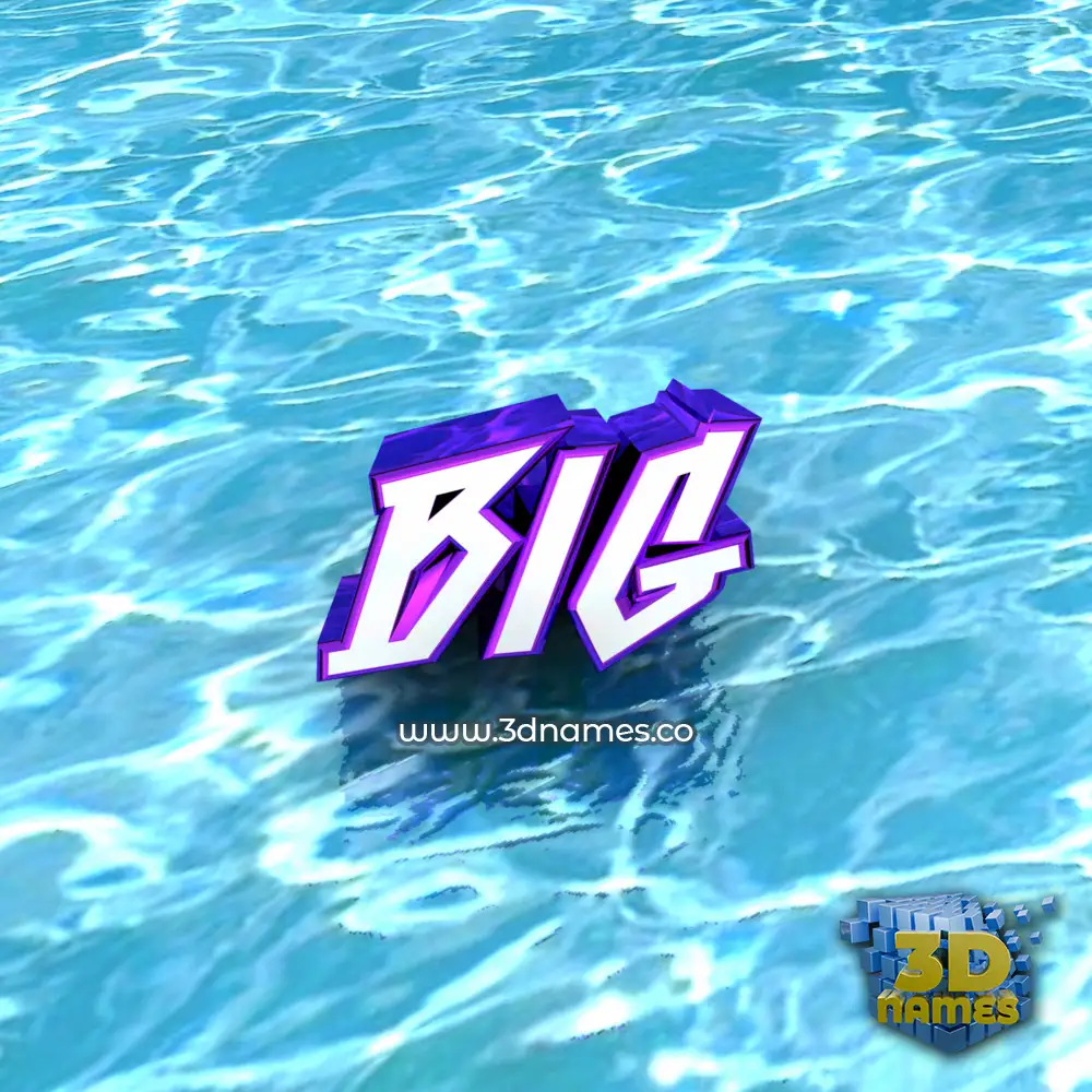 big in Water style - 3D name wallpaper