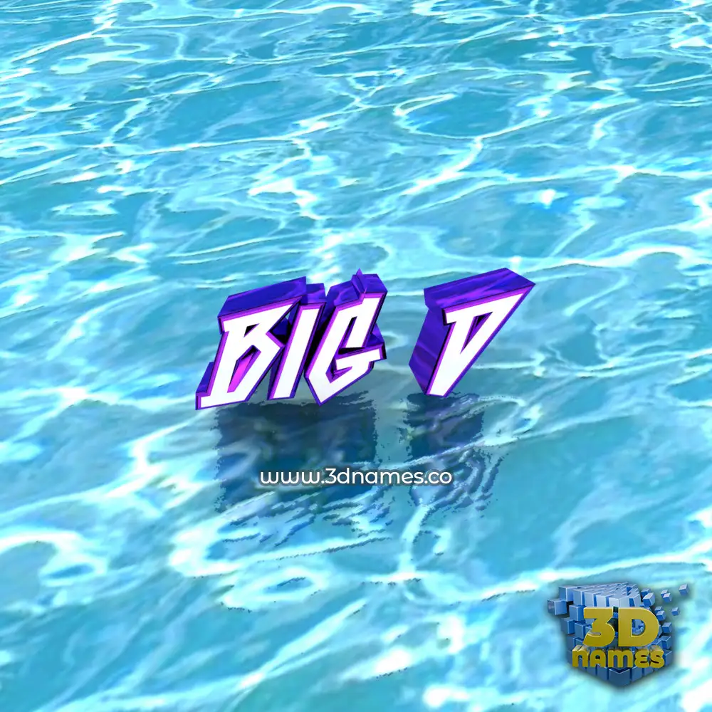 big d in Water style - 3D name wallpaper