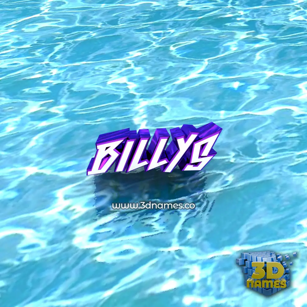 billys in Water style - 3D name wallpaper