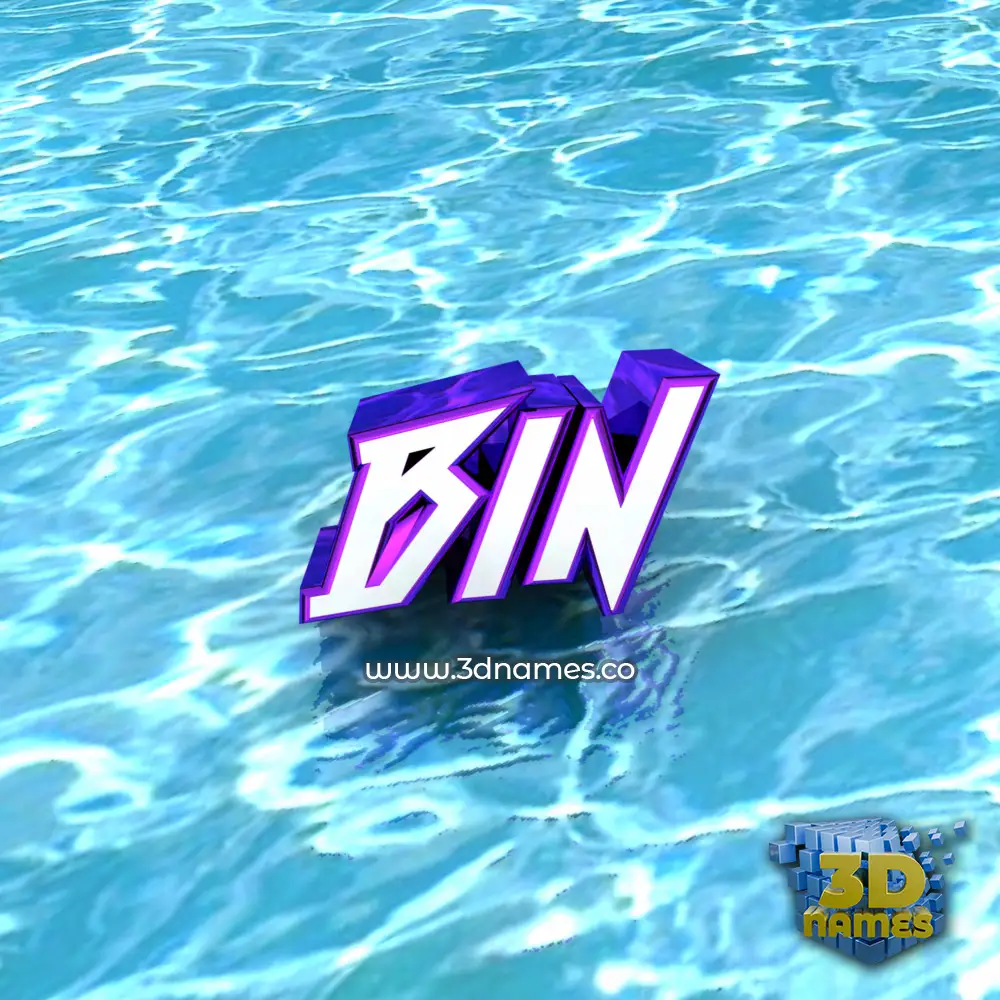 bin in Water style - 3D name wallpaper