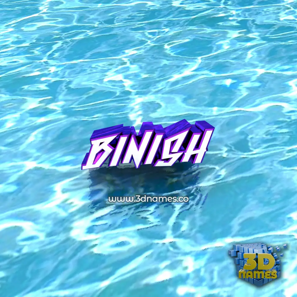 binish in Water style - 3D name wallpaper