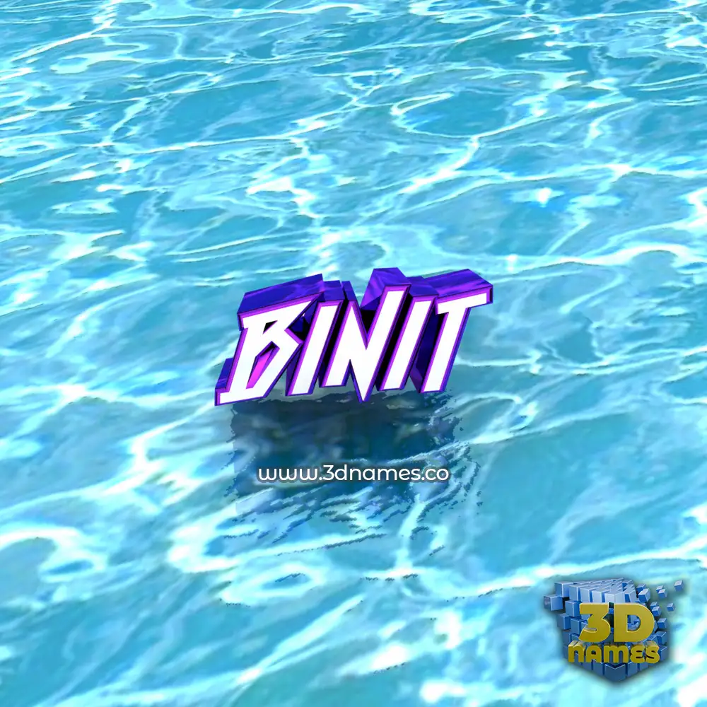 binit in Water style - 3D name wallpaper