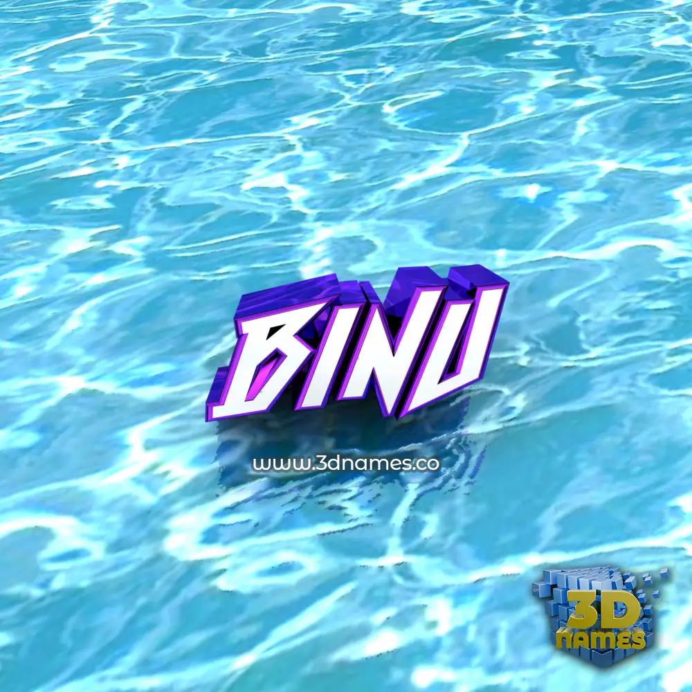 binu in Water style - 3D name wallpaper