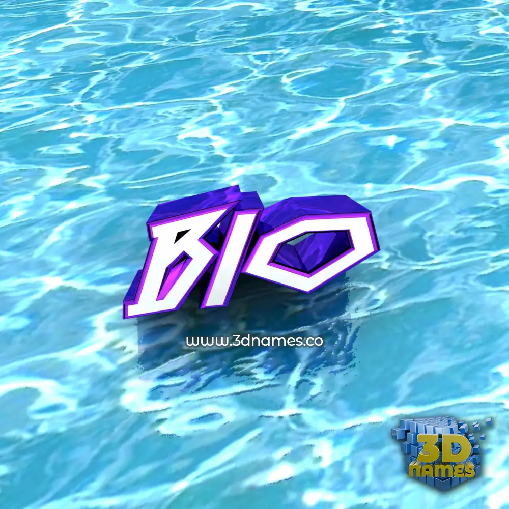 bio in Water style - 3D name wallpaper