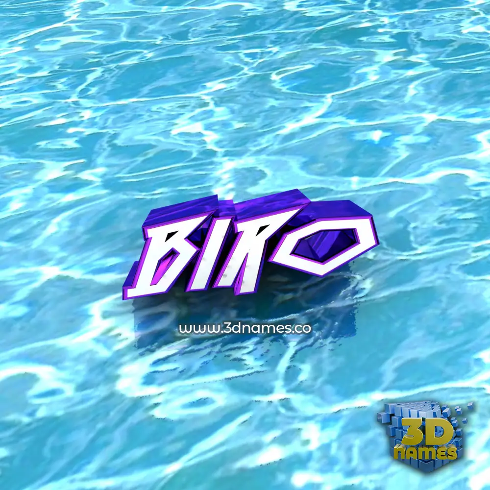 biro in Water style - 3D name wallpaper