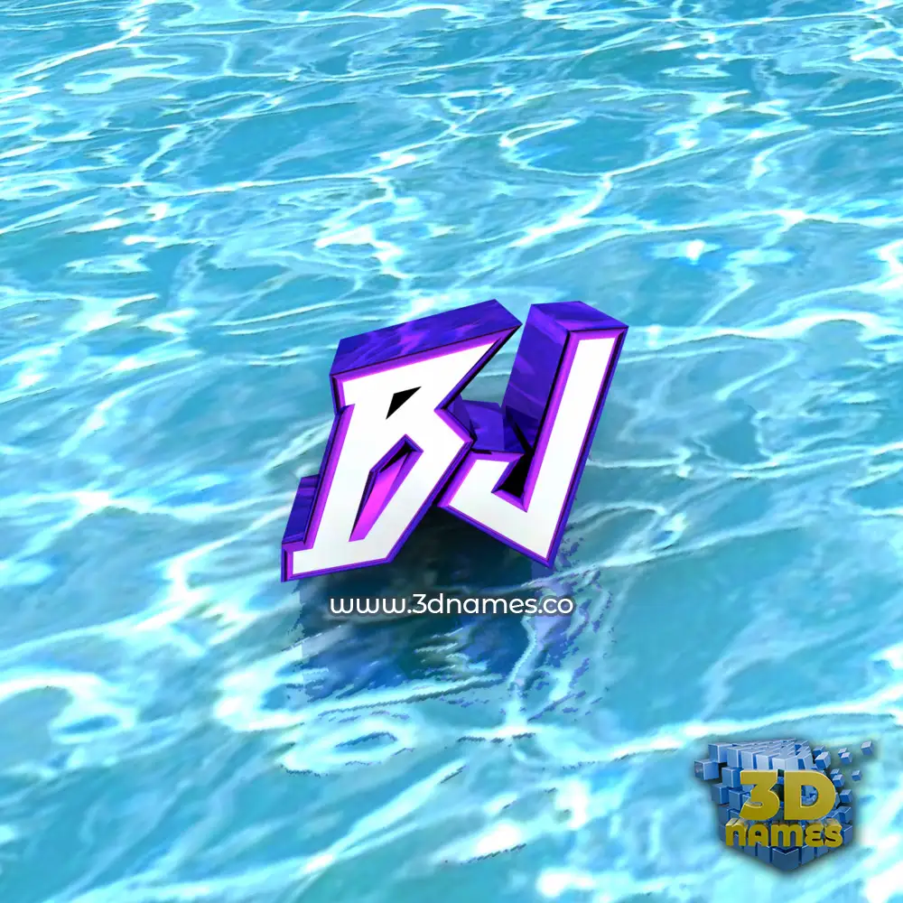 bj in Water style - 3D name wallpaper