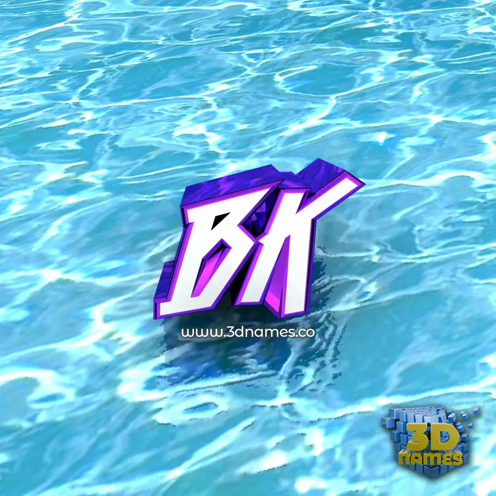 bk in Water style - 3D name wallpaper