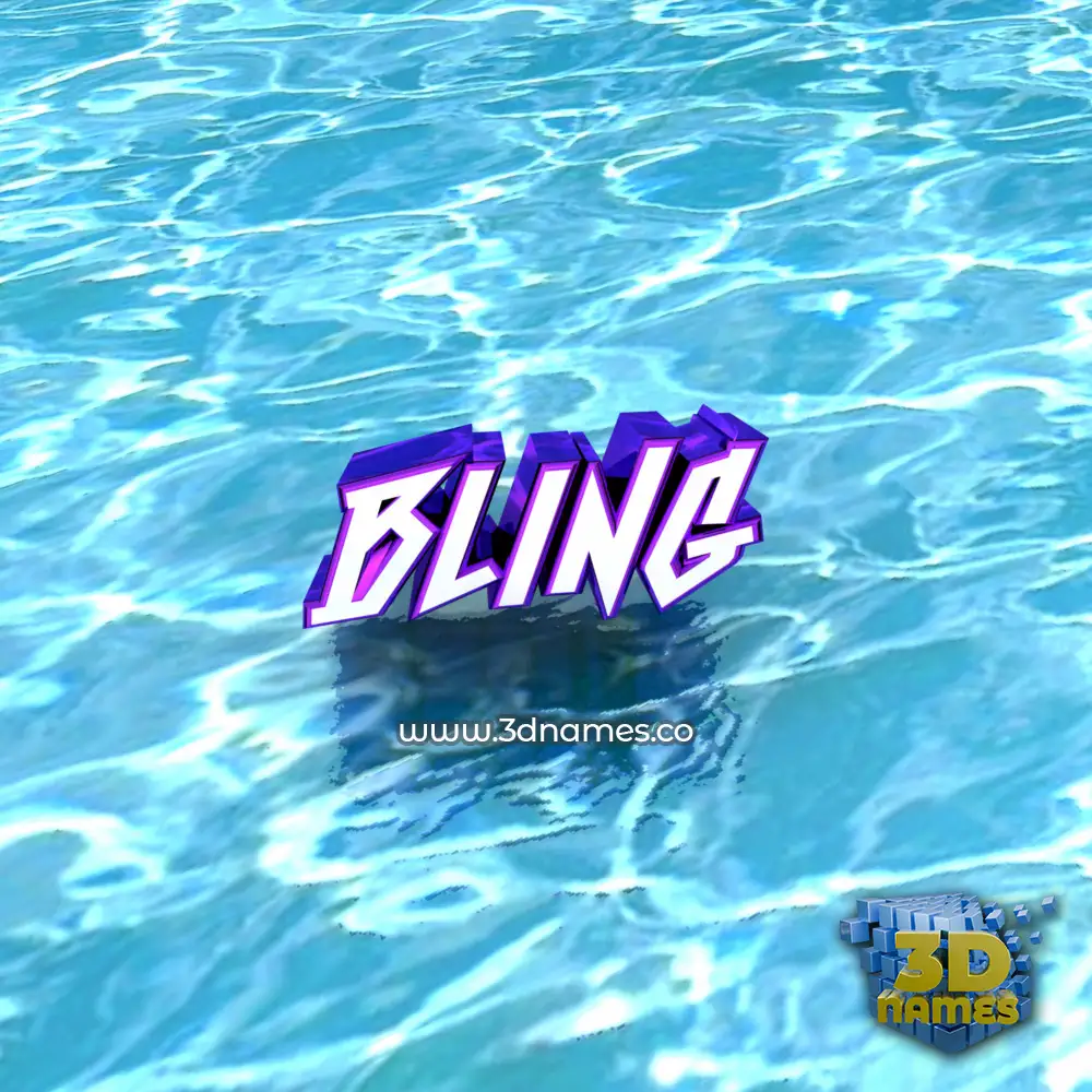 bling in Water style - 3D name wallpaper
