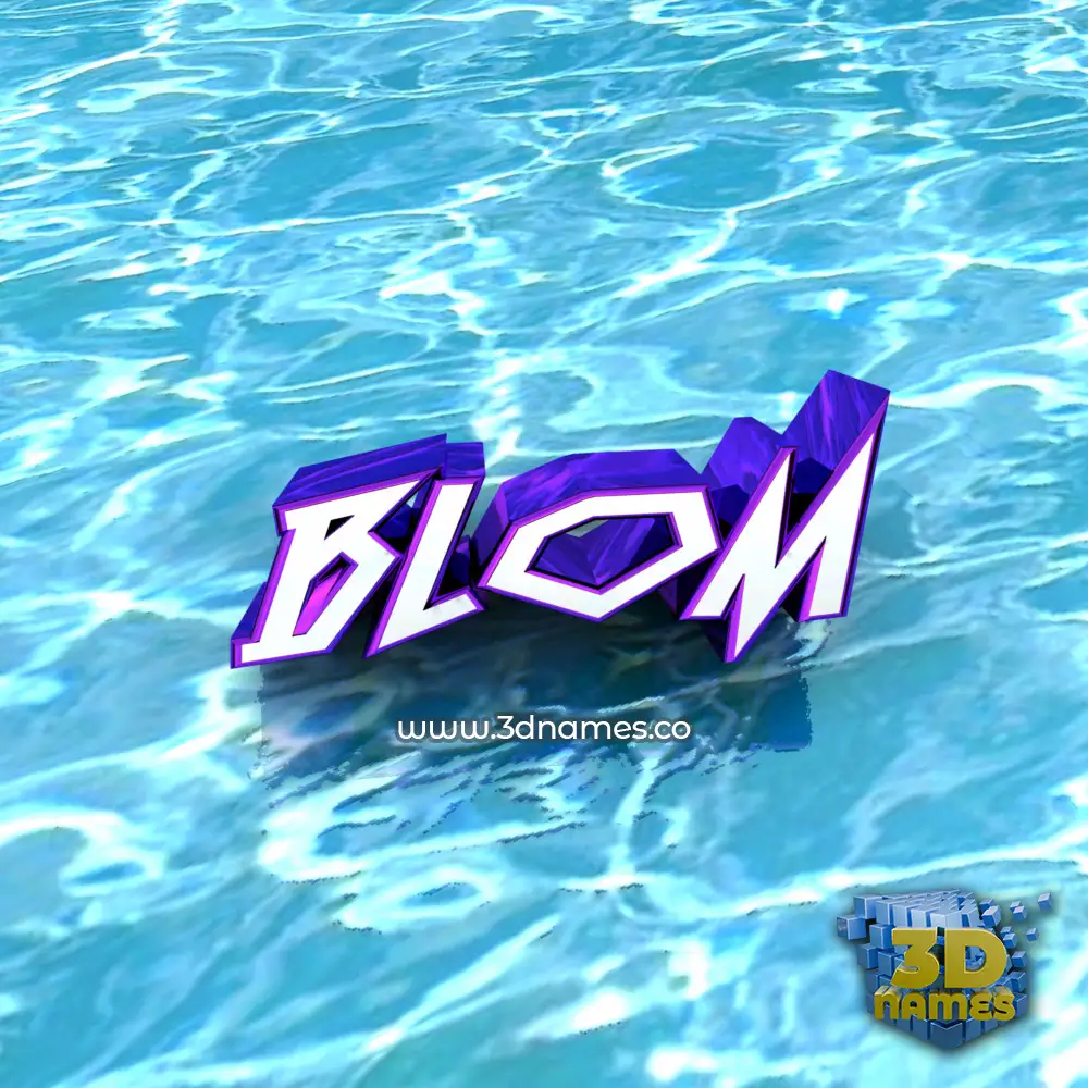 blom in Water style - 3D name wallpaper