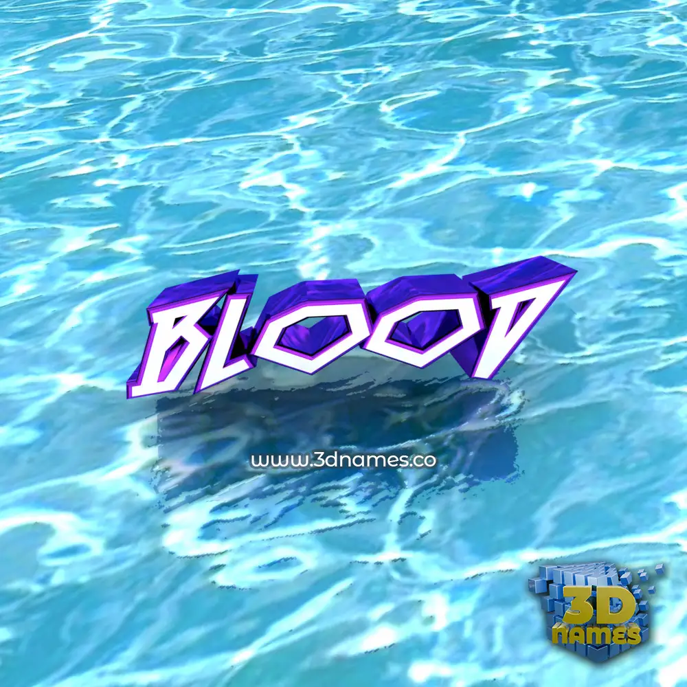blood in Water style - 3D name wallpaper