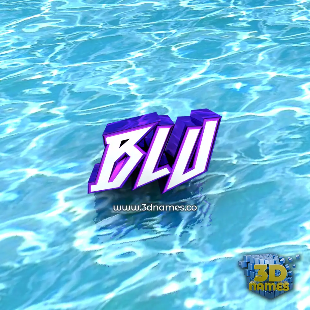 blu in Water style - 3D name wallpaper
