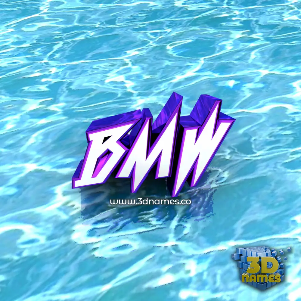 bmw in Water style - 3D name wallpaper