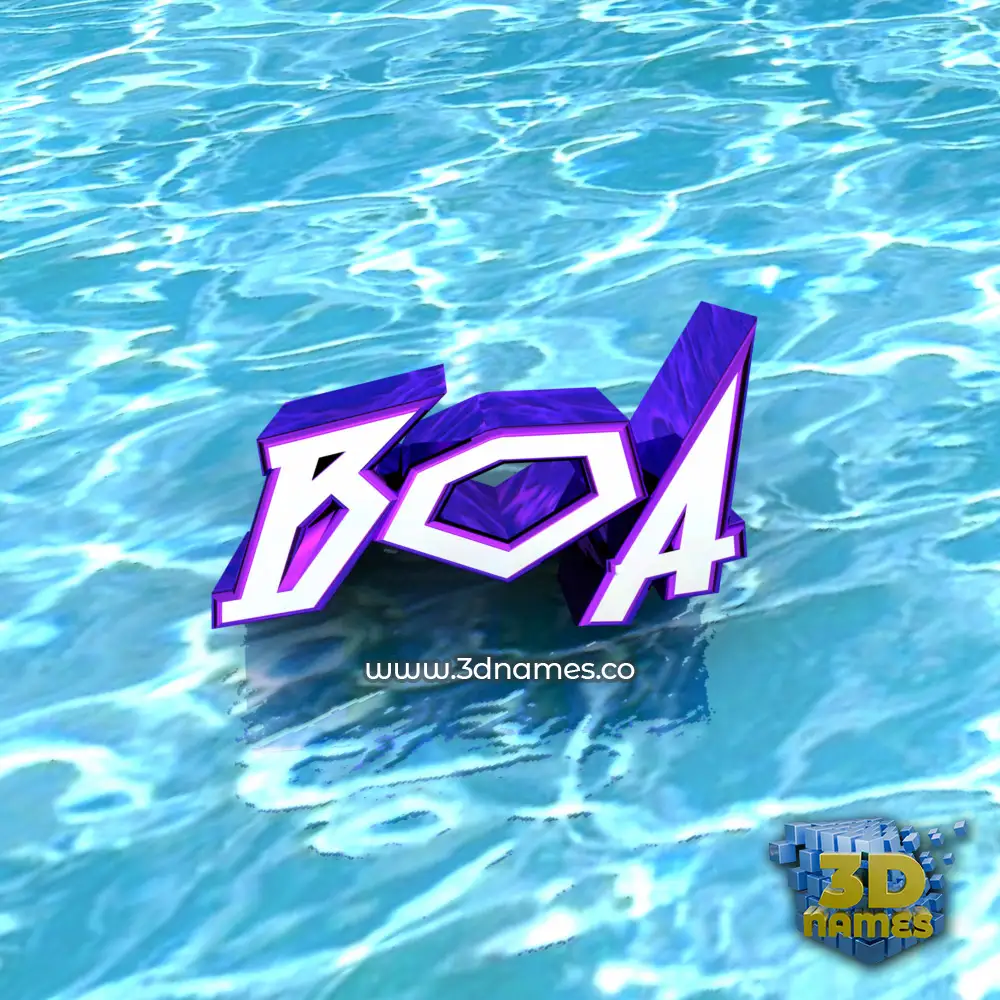 boa in Water style - 3D name wallpaper