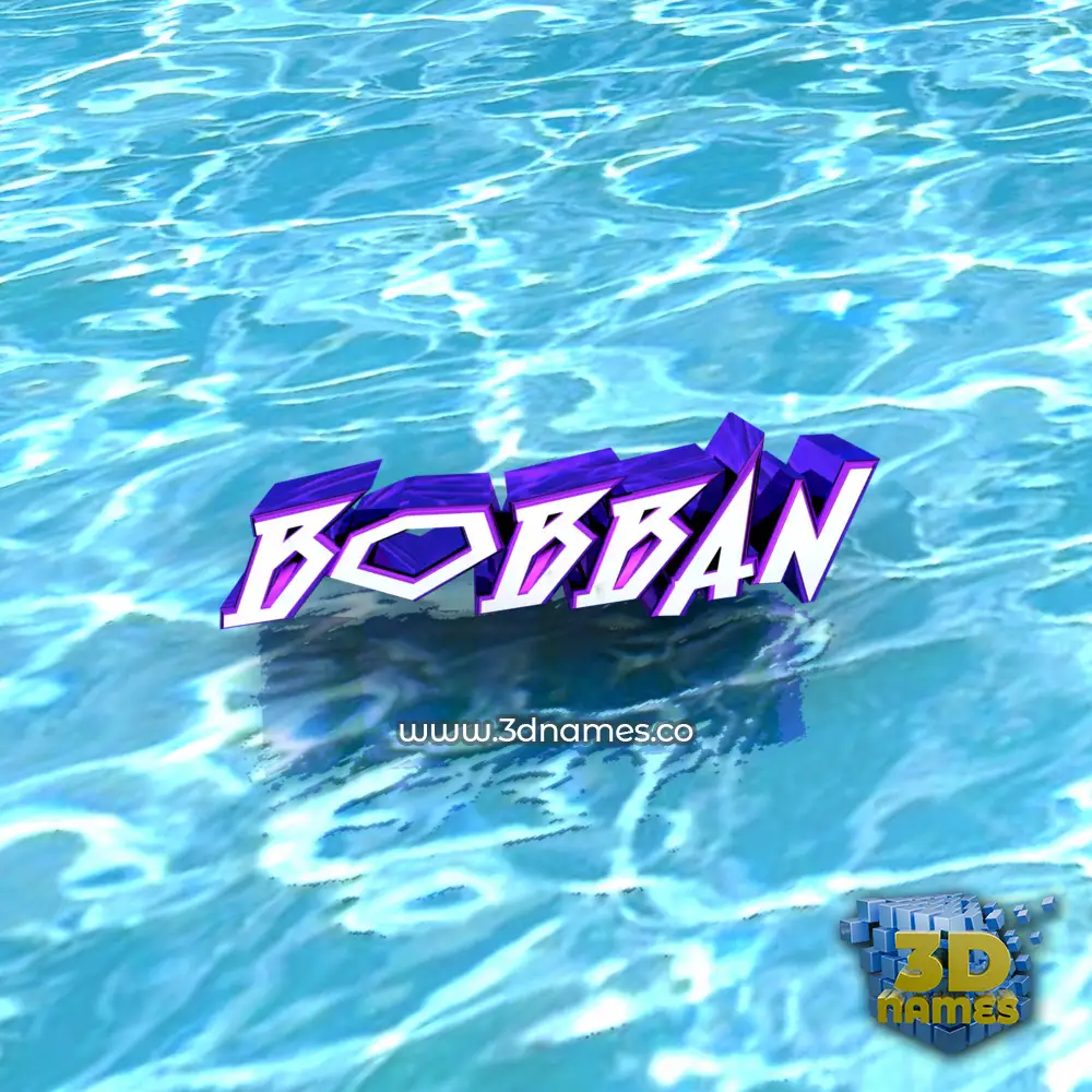 bobban in Water style - 3D name wallpaper