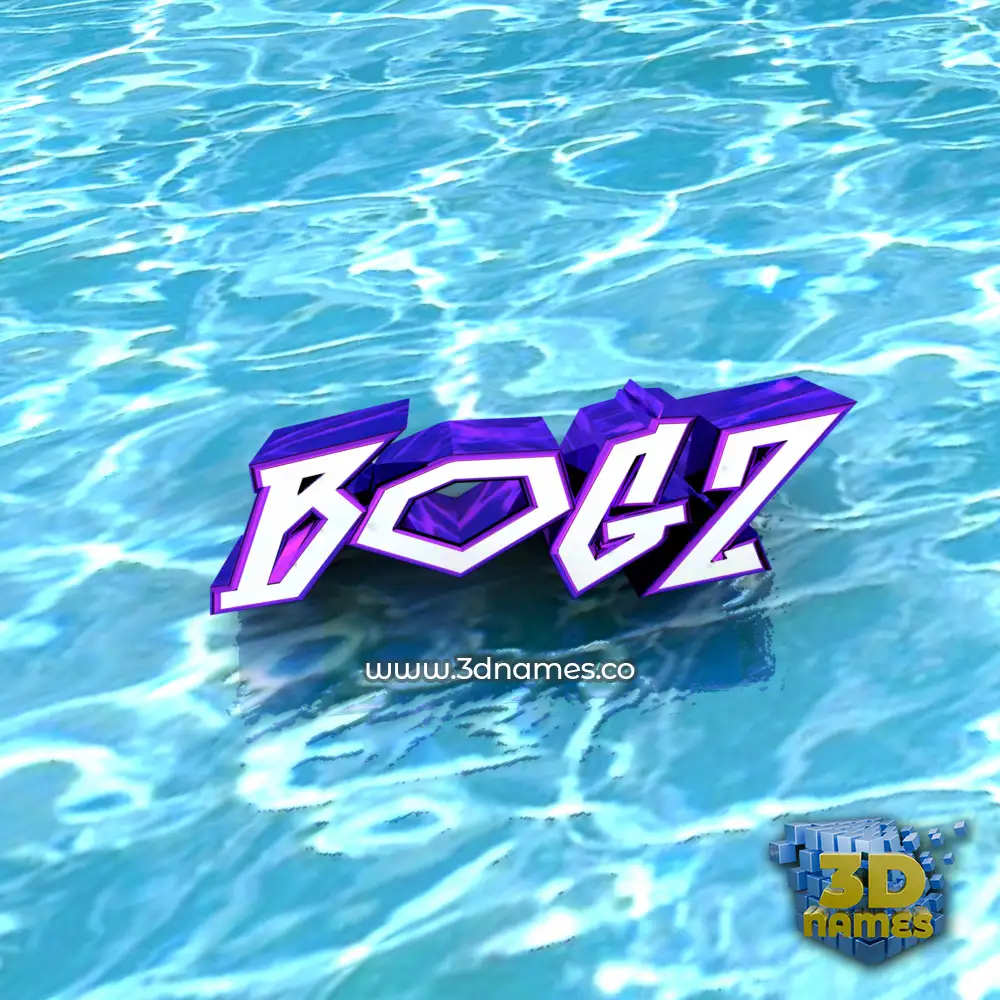 bogz in Water style - 3D name wallpaper